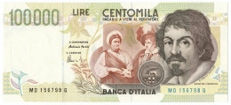 100000 LIRE BANCA D'ITALIA CARAVAGGIO II TIPO LETTERA D 20/02/1997 QFDS - Otros & Sin Clasificación