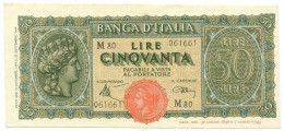 50 LIRE ITALIA TURRITA TESTINA 10/12/1944 SPL - Regno D'Italia - Altri