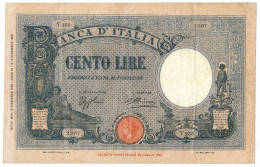 100 LIRE BARBETTI GRANDE B AZZURRO TESTINA FASCIO 16/12/1932 BB - Regno D'Italia - Altri