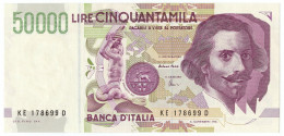 50000 LIRE GIAN LORENZO BERNINI II TIPO LETTERA E 24/06/1999 SUP+ - Otros & Sin Clasificación