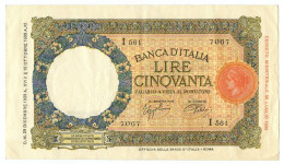 50 LIRE CAPRANESI LUPA CAPITOLINA MARGINE LARGO FASCIO ROMA 29/12/1939 BB/SPL - Regno D'Italia – Other