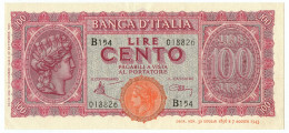 100 LIRE ITALIA TURRITA TESTINA 10/12/1944 SPL/SPL+ - Regno D'Italia - Altri