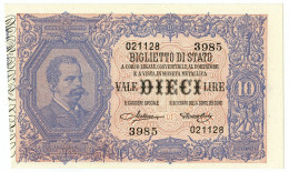 10 LIRE BIGLIETTO DI STATO EFFIGE UMBERTO I 19/05/1923 SUP+ - Andere