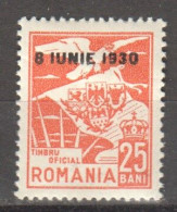 Rumänien; Dienstmarken; 1930; Michel 21 *; Adler Und Wappen Mit Aufdruck 8 IUNIE 1930; Ohne OWZ - Oficiales