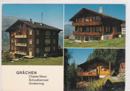 Grächen,Chalets Moos, Schwalbennest, Grottenweg (3 Ansichten)  10 X 15 - Grächen