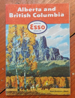 Carte Routière ESSO Alberta And British Columbia Mount Eisenhower Cow Boy Cavaliers 1953 Canada Illustration Whitaker - Strassenkarten
