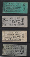 Tickets Railway Company Carris De Lisboa. Palindrome. Rare. Tickets Of Different Colors And Values. Kaartjes. Fahrkarten - Wereld