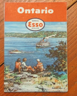 Carte Routière ESSO Ontario Muskoka Lakes 1954 Canada Illustration Whitaker - Strassenkarten