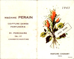 Calendrier De Poche 1963 Parfums Cheramy à Paris Parfum Joli Soir En TB.Etat - Tamaño Pequeño : 1961-70