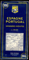 Carte Routière N° 990 Du Pneu Michelin - 1966 - Espagne Portugal - Espana Portugal - 11,5 X 25 Cm - Strassenkarten