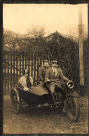 Moto Ancienne De Marque Modèle Type ? Sidecar * Carte Photo * Motos Motocyclette Mobylette Side Car - Motorfietsen