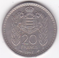 Monaco. 20 Francs 1947. Louis II, En Cupronickel - 1922-1949 Louis II.