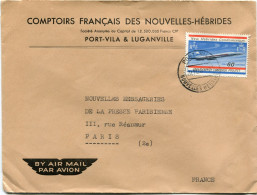 NOUVELLES-HEBRIDES LETTRE PAR AVION DEPART PORT-VILA 22 JL 68 POUR LA FRANCE - Cartas & Documentos