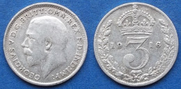 UK - Silver 3 Pence 1916 KM# 813 George V (1910-1936) - Edelweiss Coins - Other & Unclassified