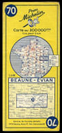 Carte Routière N° 70 Du Pneu Michelin - Beaune Evian - 11,5 X 25 Cm  - 1962 - Cartes Routières