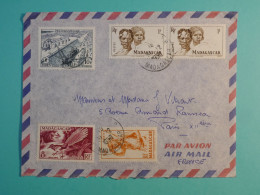DH21  MADAGASCAR   BELLE LETTRE  1961 TANANA A  PARIS  FRANCE+PAIRE DE  TP ++AFF. INTERESSANT++++ - Lettres & Documents