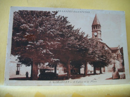 40 1154 CPA - 40 GABARRET - L'EGLISE ET LA PLACE - ANIMATION. AUTO. - Gabarret