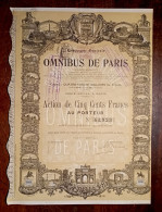 ACTION  DE 500 Fr. - OMNIBUS DE PARIS  1912 - Trasporti