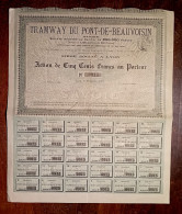 ACTION  DE 500 FR. TRAMWAY DU PONT-DE-BEAUVOISIN 1897 - Transport