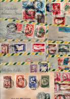 BRAZIL 1958-1959 - 12 Airmail Cover Posted To Samos Greece - Briefe U. Dokumente