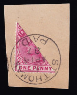 Trinidad, 1883 Y&t. 38a, 1 P. Rosa [Bisectado Diag. Sobre Fragmento.] - Trinidad & Tobago (...-1961)