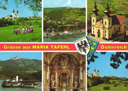 MARIA TAFERL, MULTIPLE VIEWS, CHURCH, ARCHITECTURE, BOAT, EMBLEM, CHILDREN, AUSTRIA, POSTCARD - Maria Taferl