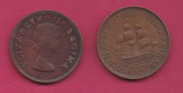 SOUTH AFRICA, 1951,  Circulated Coin, 1/2 Penny, George VI, Km 33, C1406 - South Africa