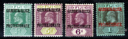 GILBERT & ELLICE ISLANDS 1911 OVERPRINTS On FIJI MH  1/- SURFACE DAMAGE - Islas Gilbert Y Ellice (...-1979)