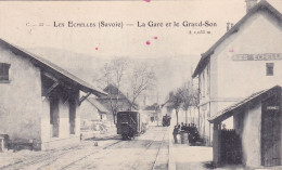 Cpa - 73 - Les Echelles - Animée - Gare ( Avec Train ) Et Le Grand Son - Edi C N° 53 - Les Echelles