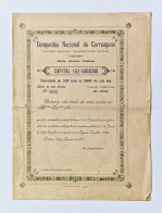 PORTUGAL - LISBOA - Companhia Nacional De Carruagens -Titulo De Uma Acção  - Rs. 50$000 - 15JAN1911 - Transports