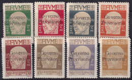 Fiume 1921 Sc 134/142 Sa 149/157 Partial Set MH* Some Heavy Hinging - Fiume