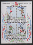 M 126) Frankreich 1989 Mi# 2724-2727 Bl. 8 **: Revolution, Mme Roland, Desmoulins, CONDORCET (Mathematiker), Kellermann - Franz. Revolution