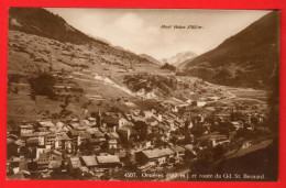 XZJ-02  Orsières Et La Route Du Grand Saint-Bernard. Mont Velan Sepia.  Phototypie 4507  Cachet Militaire - Orsières