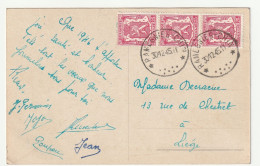 Sterstempel Depot-relais Ramegnies-Chin 30/12/1945 Op Kaart "Bonne Année" - Postmarks With Stars