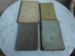 4 Anciens Livres De Cours Grammaire Flamande ,française,geographie,comptabilité - Non Classés