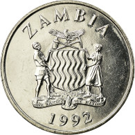 Monnaie, Zambie, 25 Ngwee, 1992, British Royal Mint, TTB, Nickel Plated Steel - Sambia