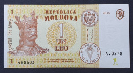 Billete De Banco De MOLDAVIA - 1 Leu, 2015  Sin Cursar - Moldawien (Moldau)