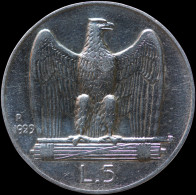 LaZooRo: Italy 5 Lire 1929 R XF * - Silver - 1900-1946 : Victor Emmanuel III & Umberto II