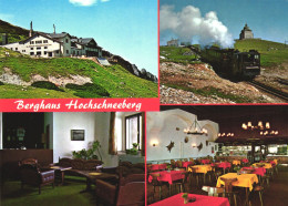 SCHNEEBERG, SAXONY, BERGHAUS HOCHSCHNEEBERG, MULTIPLE VIEWS, ARCHITECTURE, TRAIN, RESTAURANT, GERMANY, POSTCARD - Schneeberg