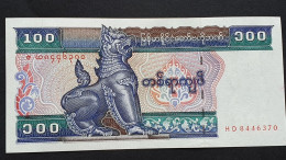Billete De Banco De MYANMAR (Birmania) - 100 Kyats, 1996  Sin Cursar - Myanmar