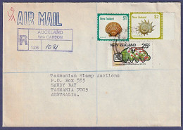 NZ - AUST 1987 HIGH VALUE SHELLS REGISTERED AIRMAIL COVER - Lettres & Documents