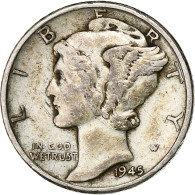 États-Unis, Dime, Mercury Dime, 1945, Philadelphie, Argent, TTB, KM:140 - 1916-1945: Mercury (Mercure)