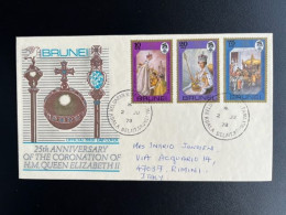 BRUNEI 1978 CIRCULATED FDC SILVER JUBILEE 02-06-1978 - Brunei (...-1984)