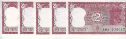 India 2 Rupees 1980 1985 P 53 Unc PIN HOLES LOT X5 - India