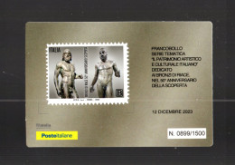 ITALIA :  Tessera Filatelica - 50° Dei BRONZI  DI  RIACE  -  Del   12.12.2023 - Tarjetas Filatélicas