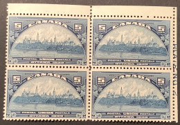 1933 5c Congress Postal Union Ottawa UPU */** MNH Plate Block Of 4, Sc.202/Y&T 168, Fresh ! - Unused Stamps