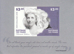 2018 New Zealand  Suffrage Women's Vote Souvenir Sheet MNH @ BELOW FACE VALUE - Nuevos