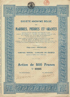 - Titre De 1923 - Sté Anonyme Belge Des Marbres Pierres Et Granits - N° 000282 - Mines