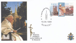 POLAND Cover 5-55,popes Travel 1999 - Papi