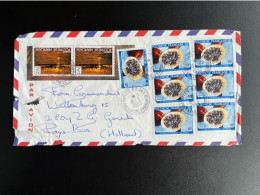 FRENCH POLYNESIA 1983 AIR MAIL LETTER (DAMAGED) PAPEETE TO GOUDA 19-03-1983 POLYNESIE LETTRE PEARLS - Lettres & Documents